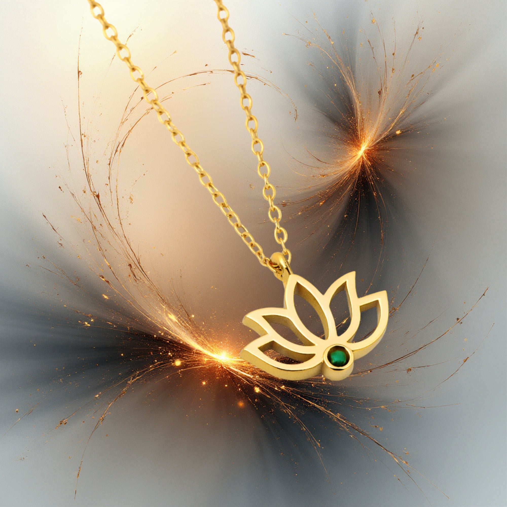 Lotus Çiçeği Kolyesi – 925 Ayar Gümüş, 14K Altın & Rose Kaplama