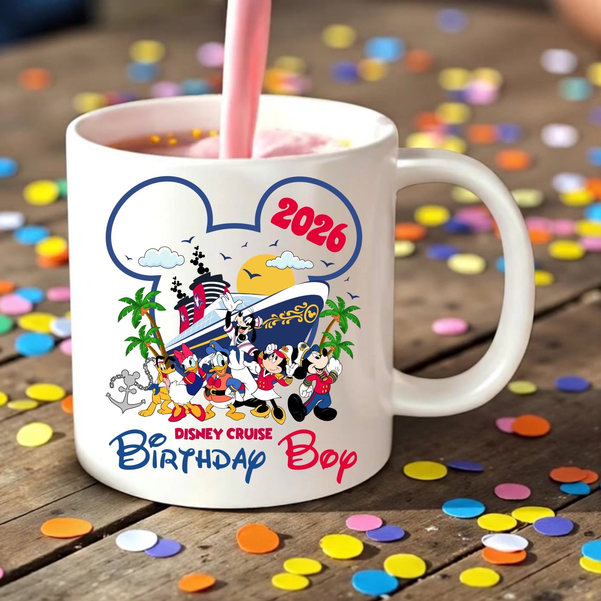 Disney Cruise 2026 Birthday Boy Custom Mug , Personalized Disney Cruise Line Cup