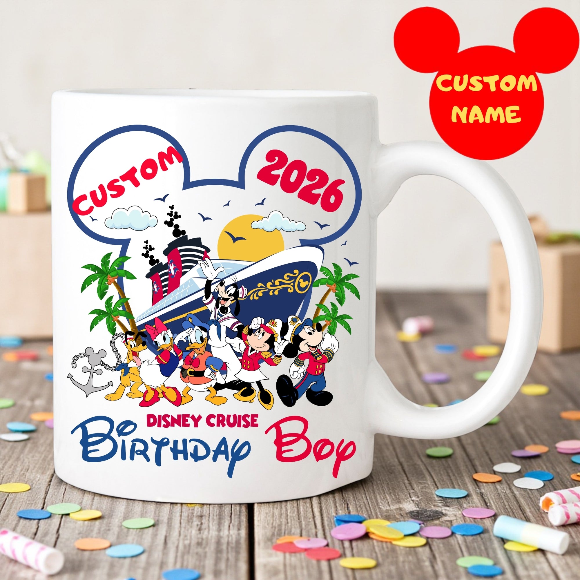 Disney Cruise 2026 Birthday Boy Custom Mug , Personalized Disney Cruise Line Cup