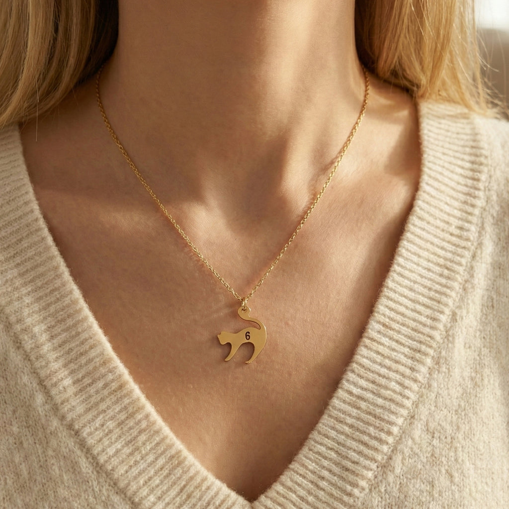 İsme Özel Kedi Kolye