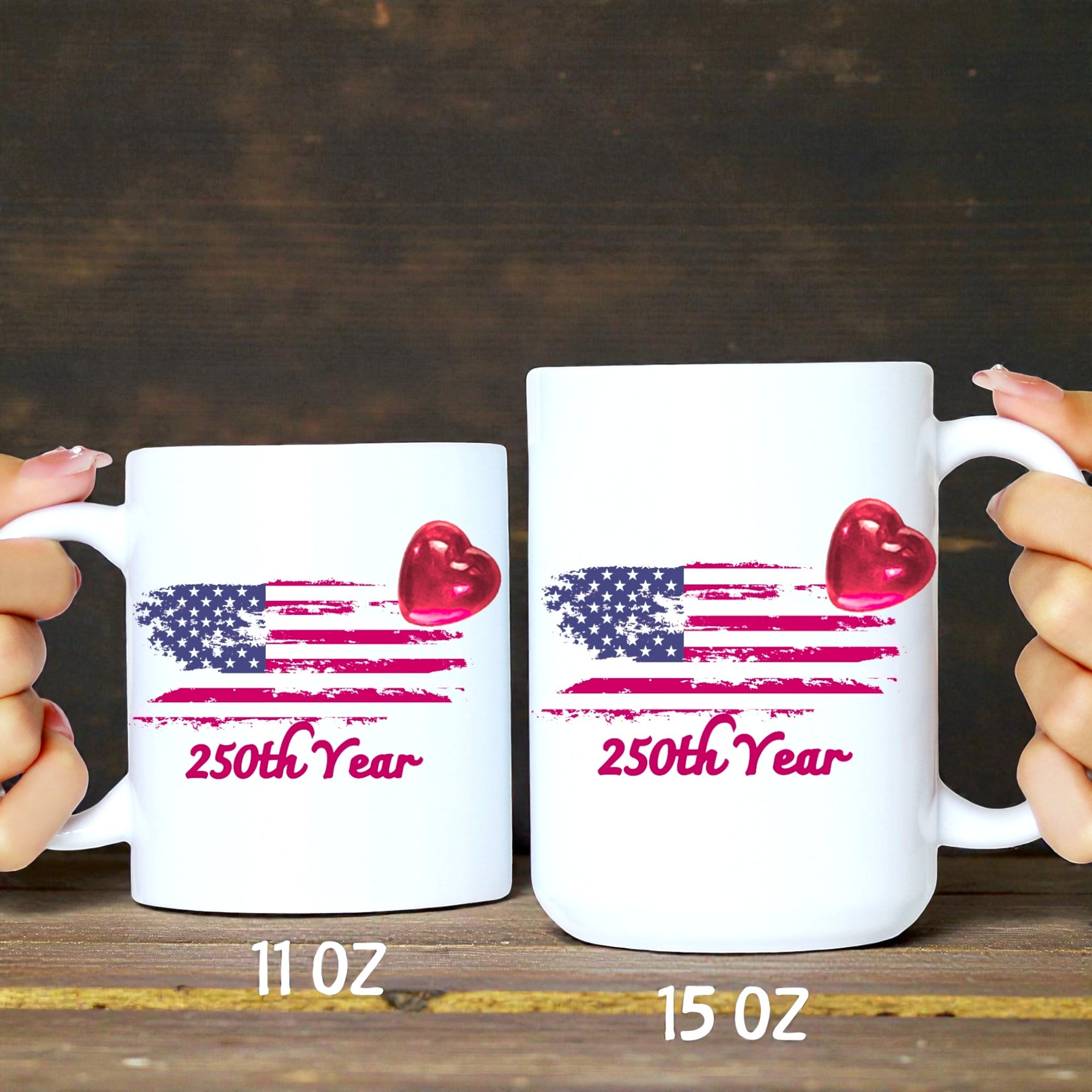 America 250th Anniversary Mug, Fourth of July Tea Cup