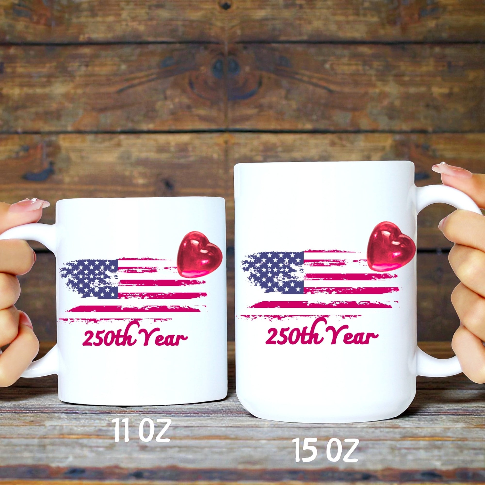 America 250th Anniversary Mug, Fourth of July Tea Cup