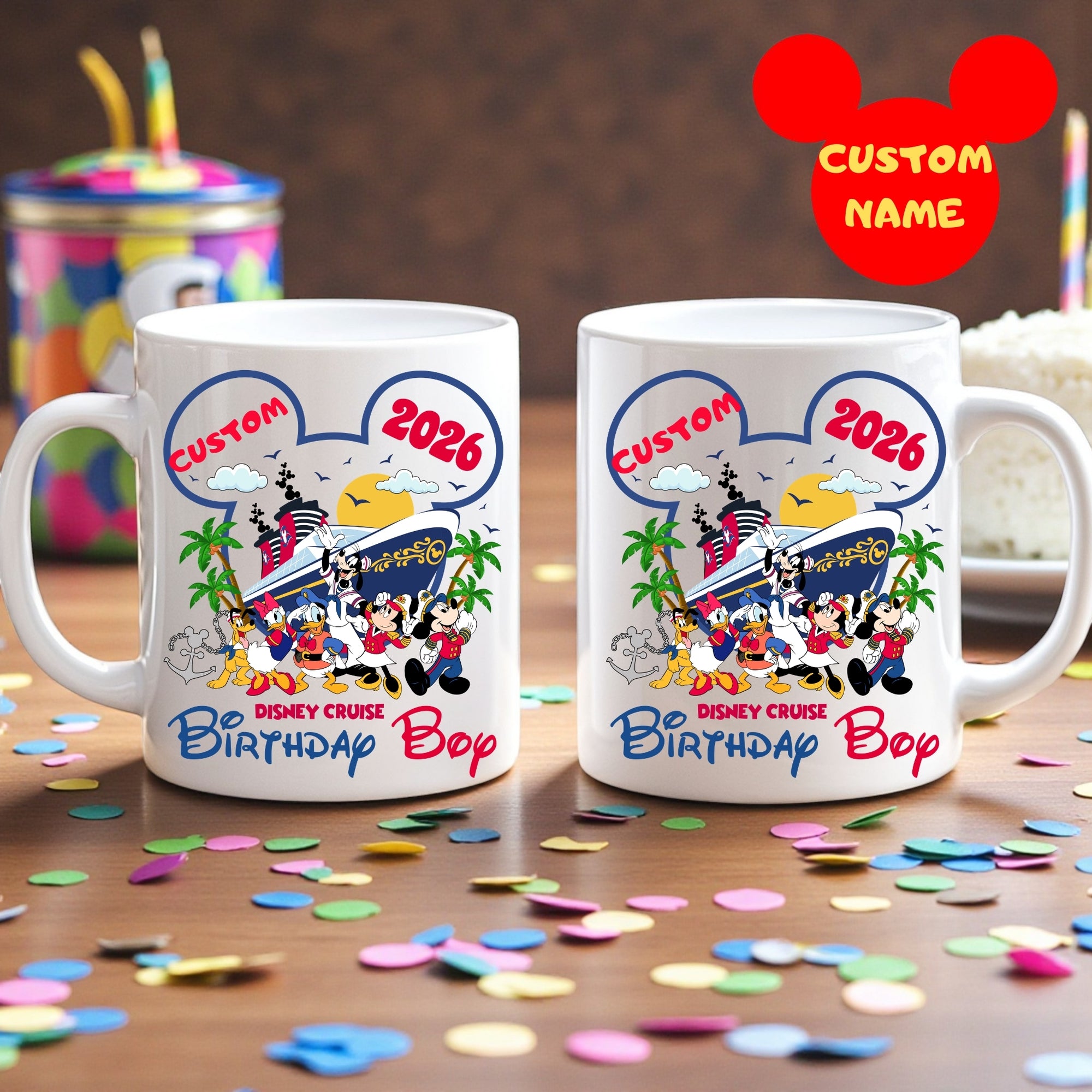 Disney Cruise 2026 Birthday Boy Custom Mug , Personalized Disney Cruise Line Cup