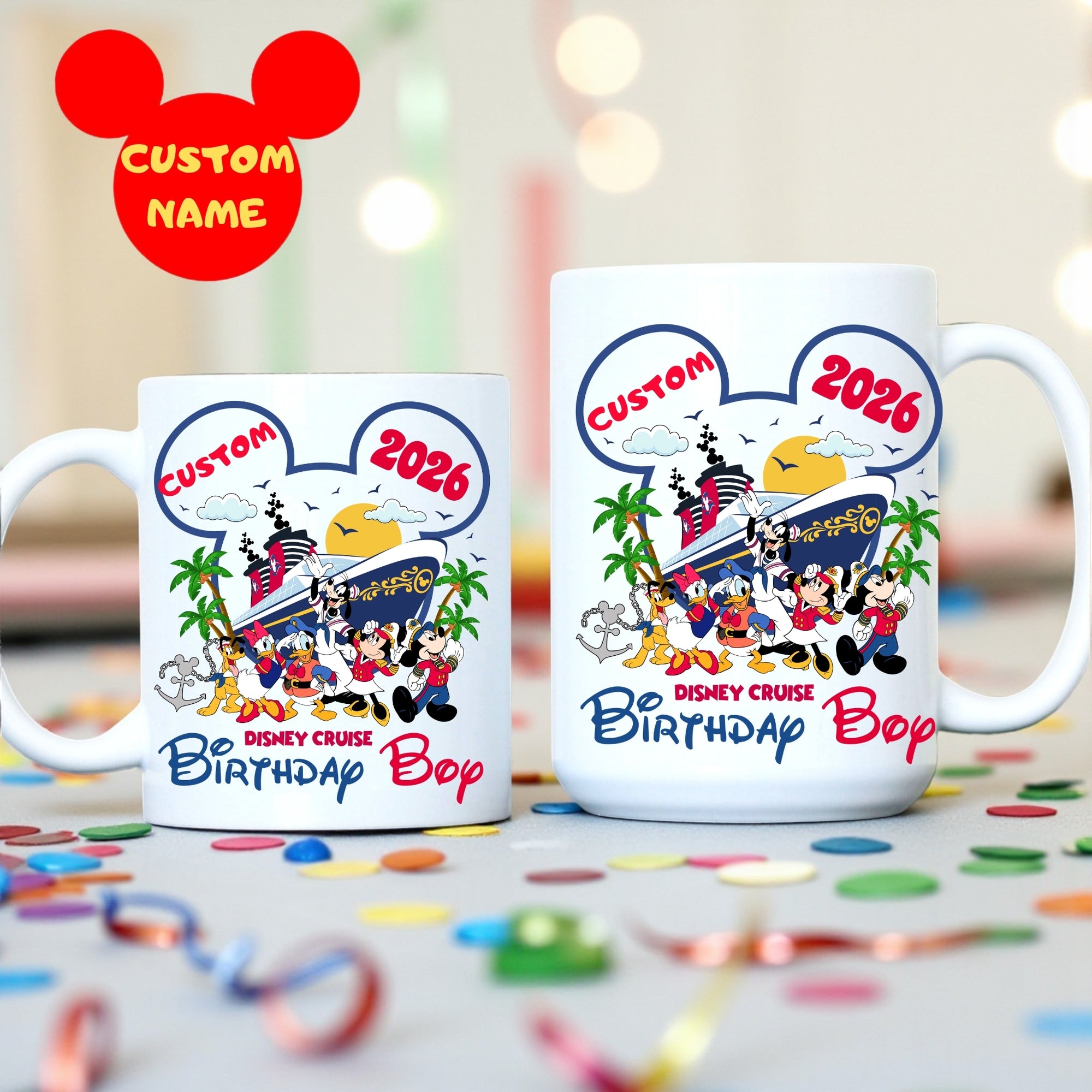 Disney Cruise 2026 Birthday Boy Custom Mug , Personalized Disney Cruise Line Cup