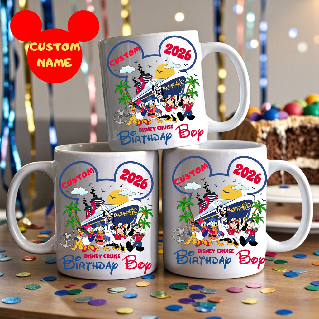 Disney Cruise 2026 Birthday Boy Custom Mug , Personalized Disney Cruise Line Cup