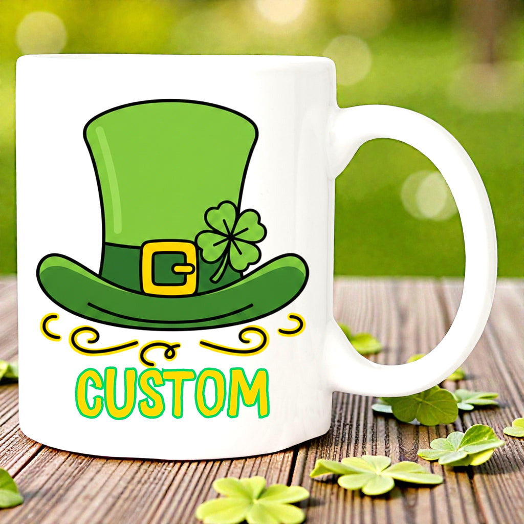 Personalized St Patrick's Day Mug, Custom Shamrock Coffee Cup