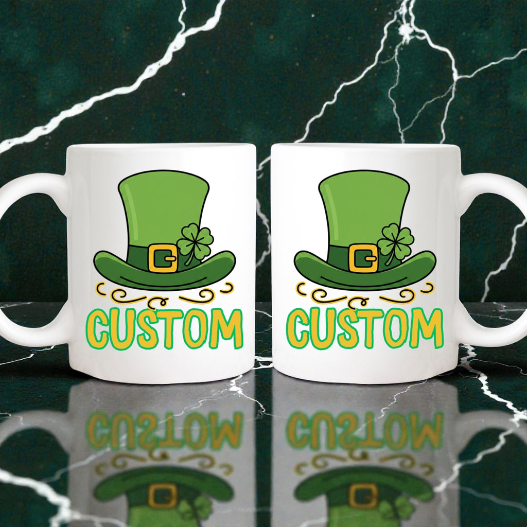 Personalized St Patrick's Day Mug, Custom Shamrock Coffee Cup