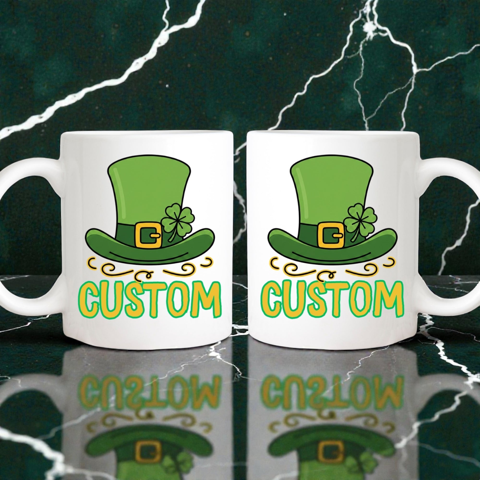Personalized St Patrick's Day Mug, Custom Shamrock Coffee Cup