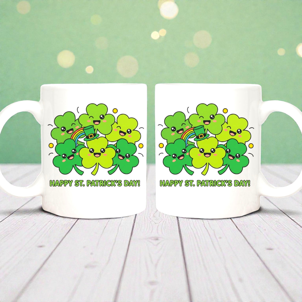 Shamrock Happy St Patrick's Day Coffee Mug, Lucky Irish Gift