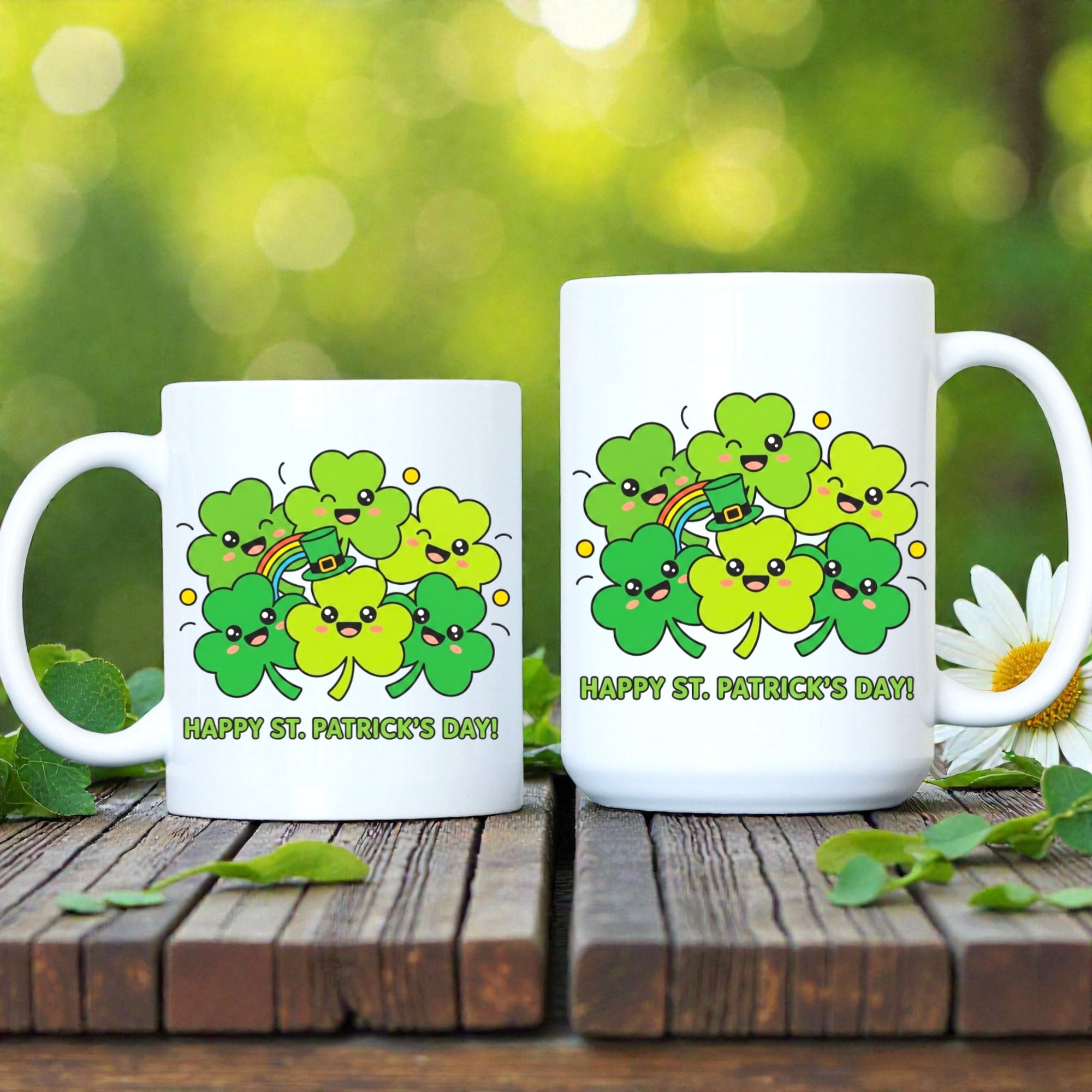 Shamrock Happy St Patrick's Day Coffee Mug, Lucky Irish Gift