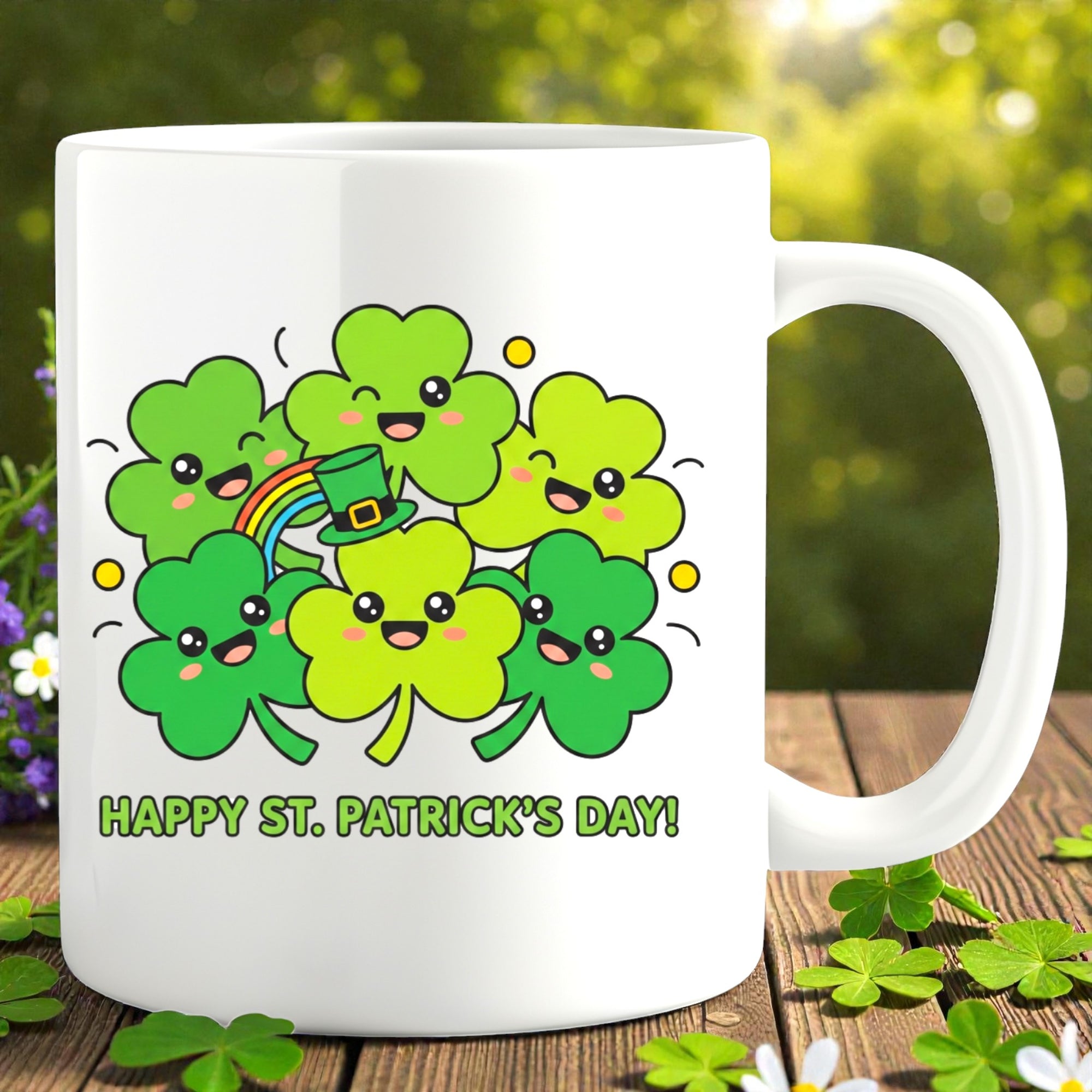 Shamrock Happy St Patrick's Day Coffee Mug, Lucky Irish Gift