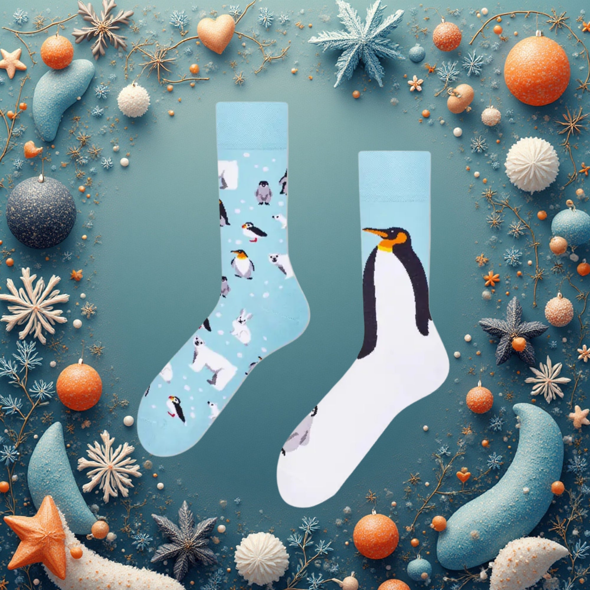 Eşleri Farklı Penguen Sever Çorap