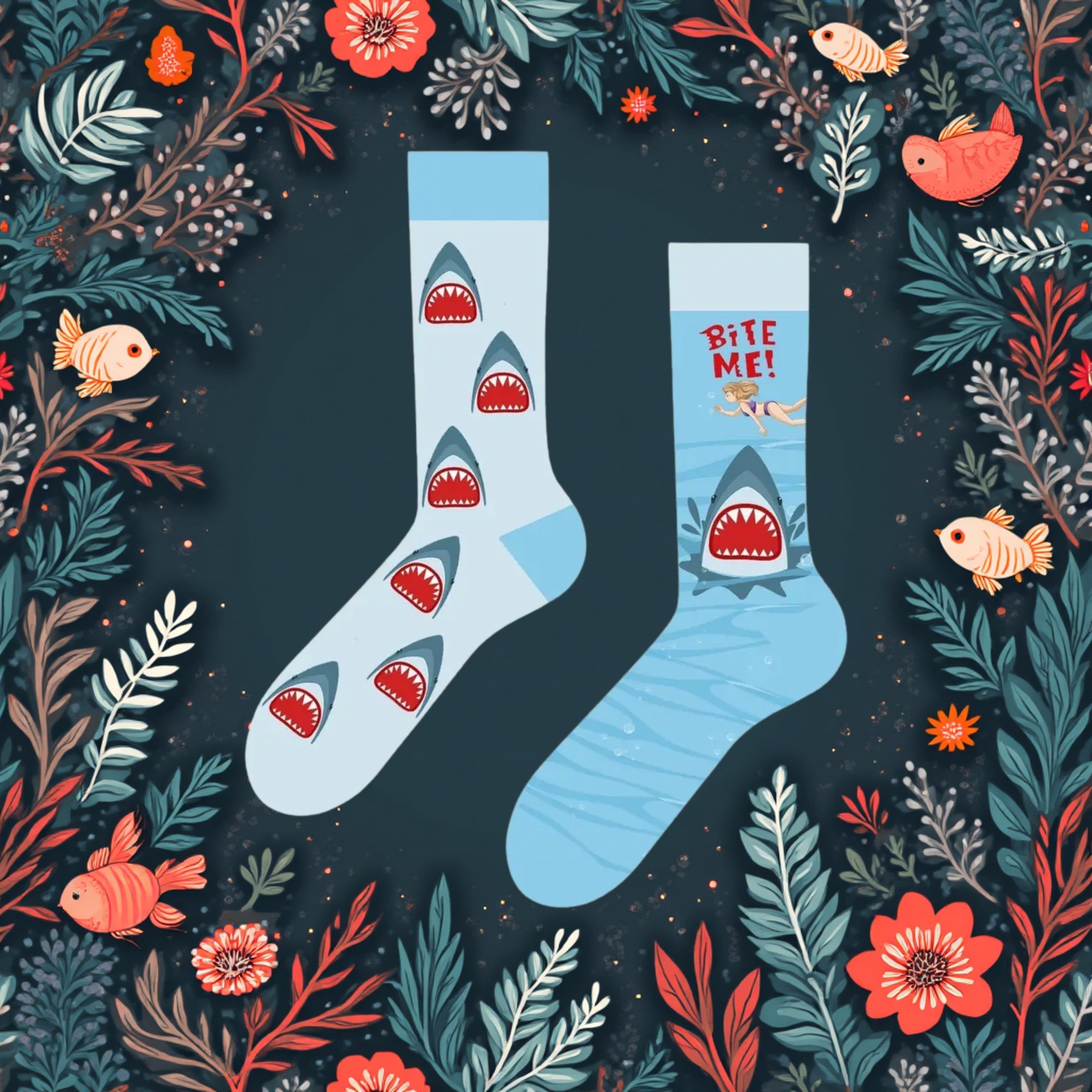 Eşleri Farklı Köpek Balığı Çorap