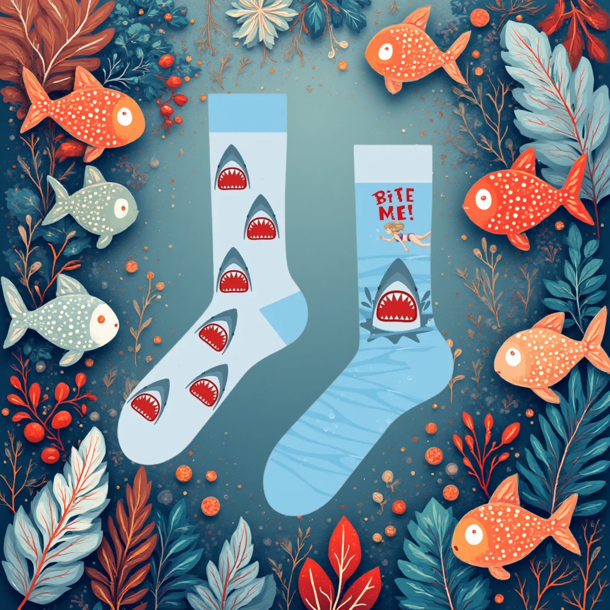 Eşleri Farklı Köpek Balığı Çorap