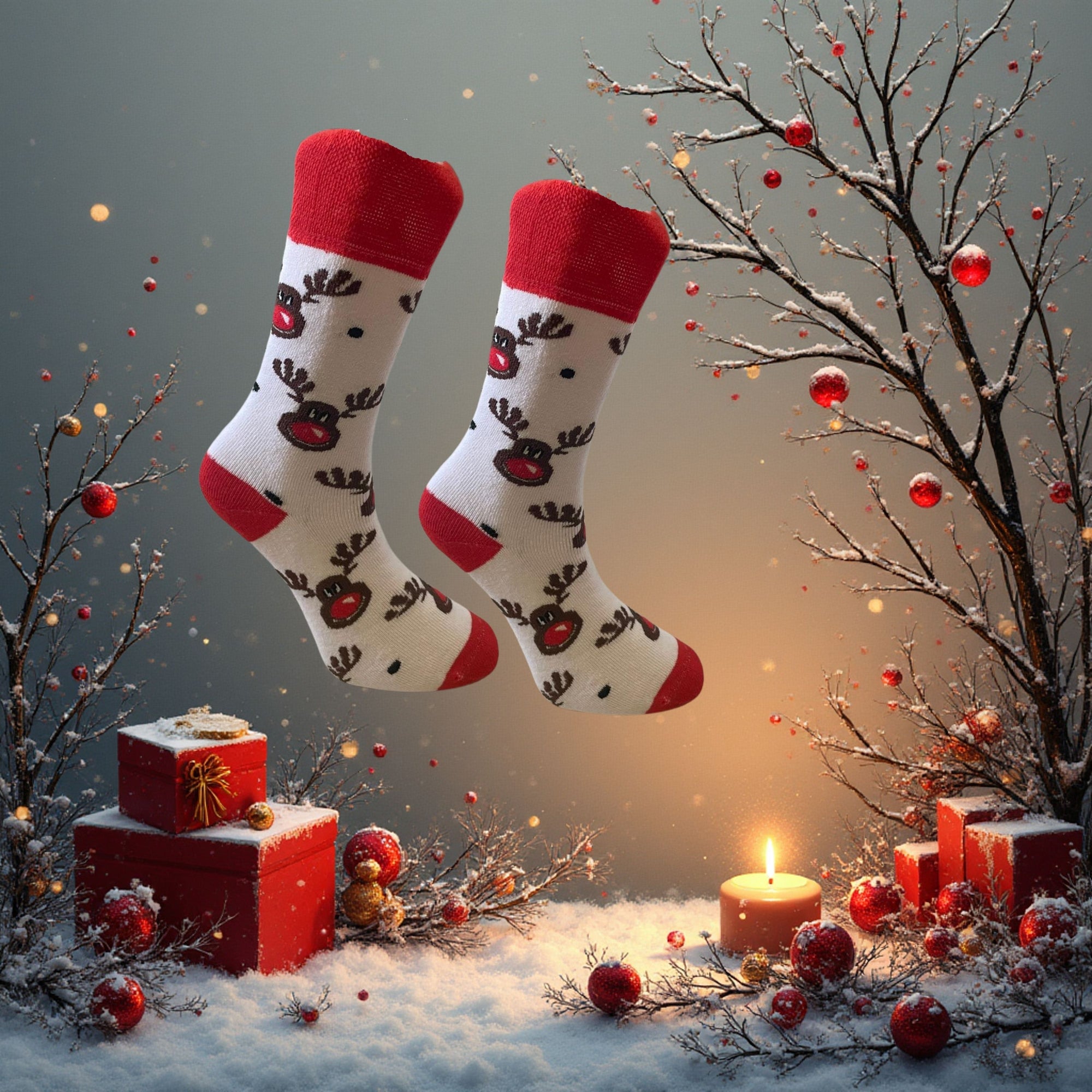 Geyikli Yeni Yıl Çorabı